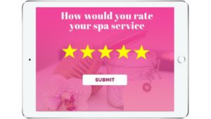 experiential marketing platform collect customer reviews with an iPad