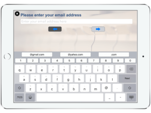 Email address sign up with the OnSpot Social App