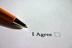 Agreeing to sign a waiver form - OnSpot Social App