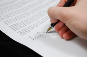 Signing a liability waiver form - OnSpot Social App