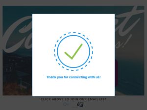 Newly redesigned Thank You screen within the OnSpot Social App